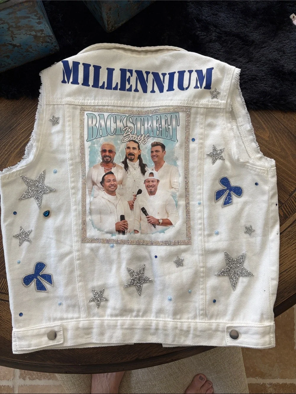 Custom Backstreet Boys Jean Jacket Vest Size S/M - Picture 4 of 8